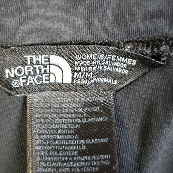 The North Face Womens Leggings M Black Capri Athletic Yoga Stretch Workout Logo - Picture 3 of 16